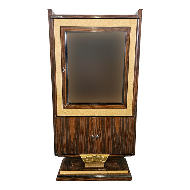 Art Deco Style Wooden Display Cabinet, 1980s For Sale