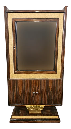 Art Deco Style Wooden Display Cabinet, 1980s