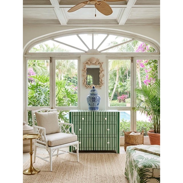 Wood Exquisite Moroccan Resin Inlay Striped Chest of Drawers For Sale - Image 7 of 10