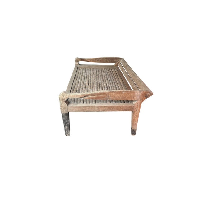 Antique Javanese Daybed With Teak Frame and Bamboo C. 1900 For Sale - Image 9 of 12