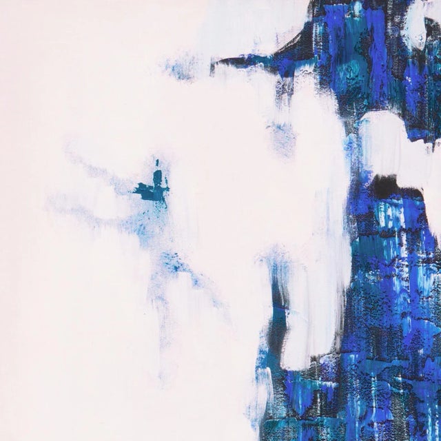 'Abstract in Ultramarine and Pearl' by Jasper Jackson, Large 1970's American Action Abstract Oil For Sale In Monterey, CA - Image 6 of 10