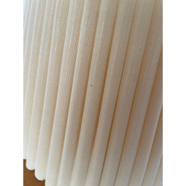Mid 20th Century Postmodern Pleated Textured Cream Linen Lamp Shades - a Pair For Sale - Image 10 of 12