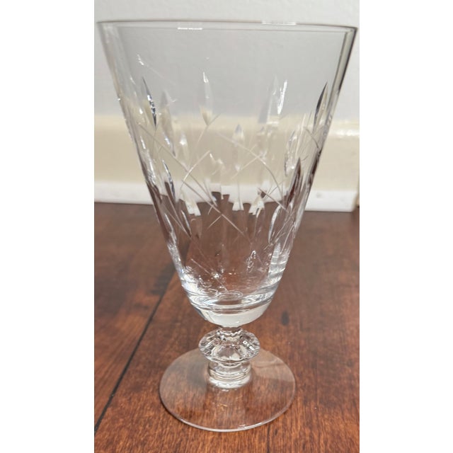 Glass Mid 20th Century Duncan & Miller “Willow” Crystal Iced Tea Goblets –Set of 4 For Sale - Image 7 of 13