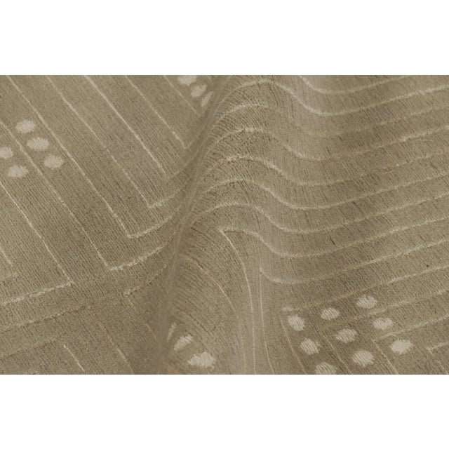 Beige Rug & Kilim's Austrian Art Deco Style Rug in Beige Brown Geometric Pattern For Sale - Image 8 of 9