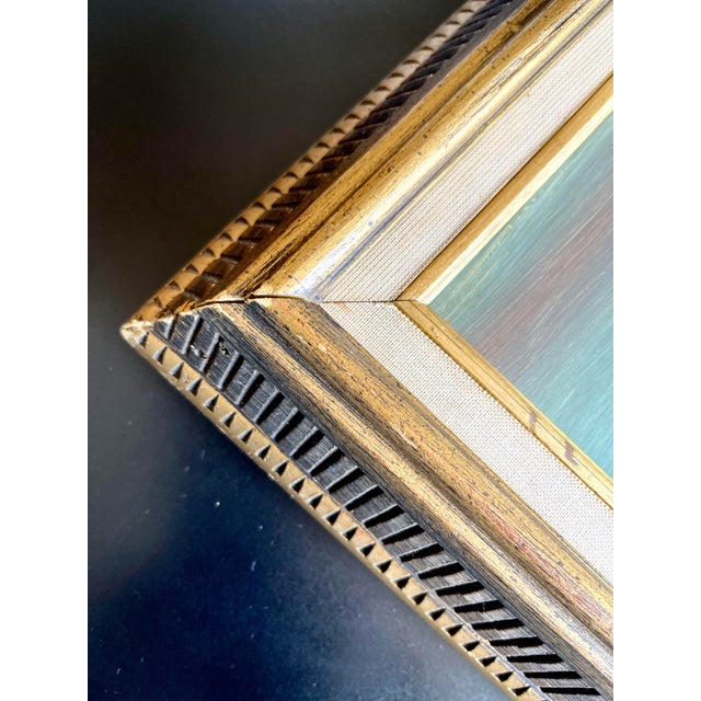 MCM Seascape Oil Painting on Masonite Board by W. Gould Chairish