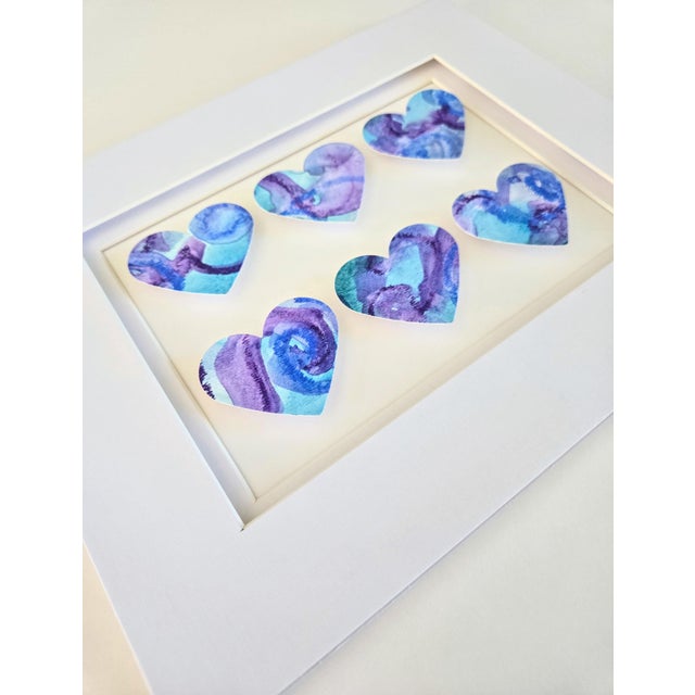 Contemporary "Hearts of the Ocean No. 2" Original Abstract Collage by Suzanne MacCrone Rogers For Sale - Image 3 of 5