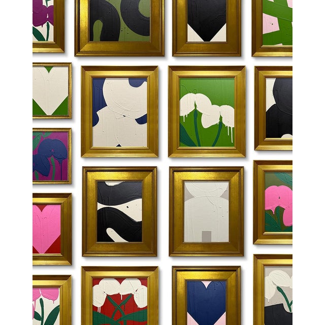 Ron Giusti Mini Orchid Red Cream Acrylic Painting For Sale In Portland, OR - Image 6 of 6