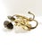 French Vintage Gilt Cast Metal Floral Curtain Tiebacks With Hydrangeas, Pair For Sale - Image 3 of 7