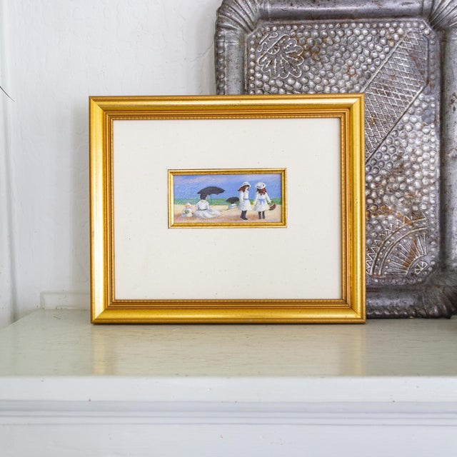 Miniature Framed Seaside Painting by Georgia Artist Sallie Carlson For Sale - Image 9 of 11
