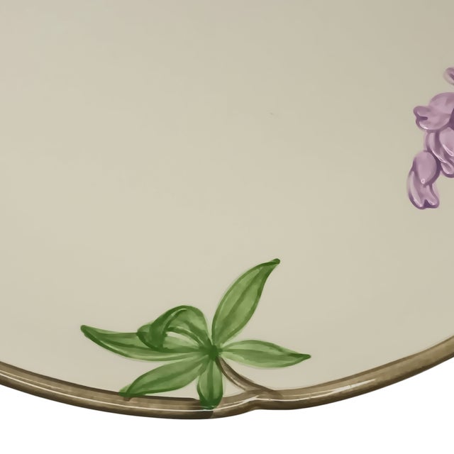 1940s 1990s Mid-Century Modern Franciscan Poppy Chop Plate Serving Platter Yellow & Purple Flowers 12" Round For Sale - Image 5 of 12