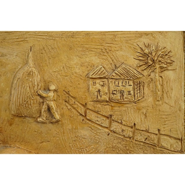 Bucci Melandri School The Gleaners Bas-Relief Plaque in Ceramic Faenza by Aldo Bacchilega, Italy, Early 1900s For Sale - Image 12 of 18