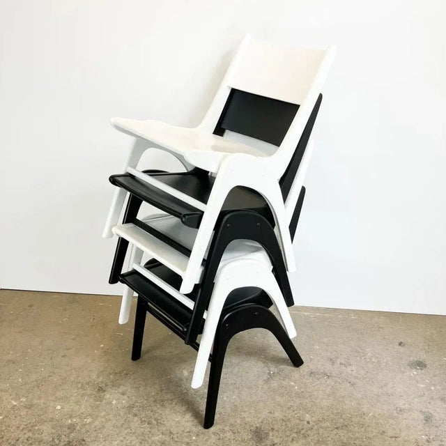 Black Stacking Chair in Beech from Casala, 1950s For Sale - Image 8 of 13