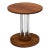 French Architectural Oak on Chromed Steel Tubes Gueridon Table For Sale