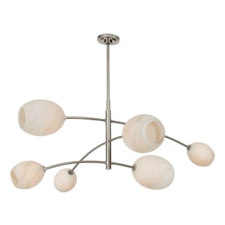 Regina Andrew Artemis Mobile Chandelier, Polished Nickel with Alabaster Glass For Sale