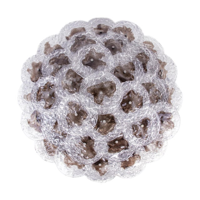 Large Amber Murano Glass Flush Mount or Wall Sconce attributed to AV Mazzega, Italy, 1960s For Sale - Image 13 of 13