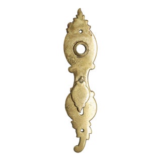 Brass 9.375 In. Back Plate With Extra Long Keyhole For Sale