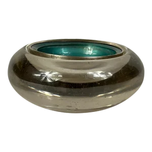 Mid 20th Century Silverplate and Art Glass Dish by Fb Rogers