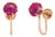 Vintage 14k Yellow Gold Cabochon Ruby Screw-Back Earrings, A Pair For Sale
