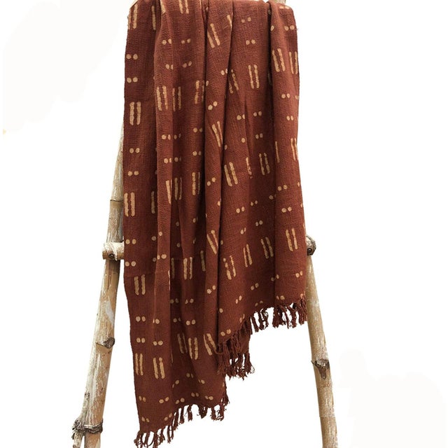 Contemporary Cotton Handwoven Block Printed Throw Blanket Chairish