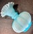 1970s 1970s Fenton Blue Satin Crimped Art Glass Melon Vase For Sale - Image 5 of 6