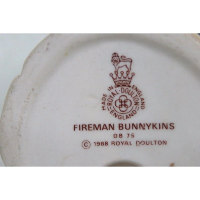 Ceramic Royal Doulton Porcelain Db75 Fireman Bunnykins Bunny Rabbit Figurine For Sale - Image 7 of 9