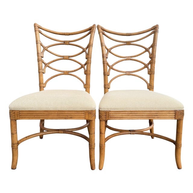 Lexington Tommy Bahama Beach House Faux Bamboo Dining Chairs, a Pair For Sale
