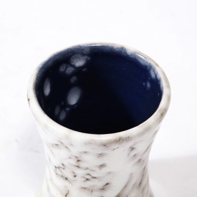 Mid-Century Modernist White and Earth Toned Ceramic Vase For Sale - Image 10 of 13