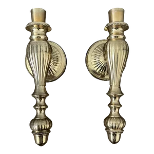 Late 20th Century Brass Candle Sconces- a Pair