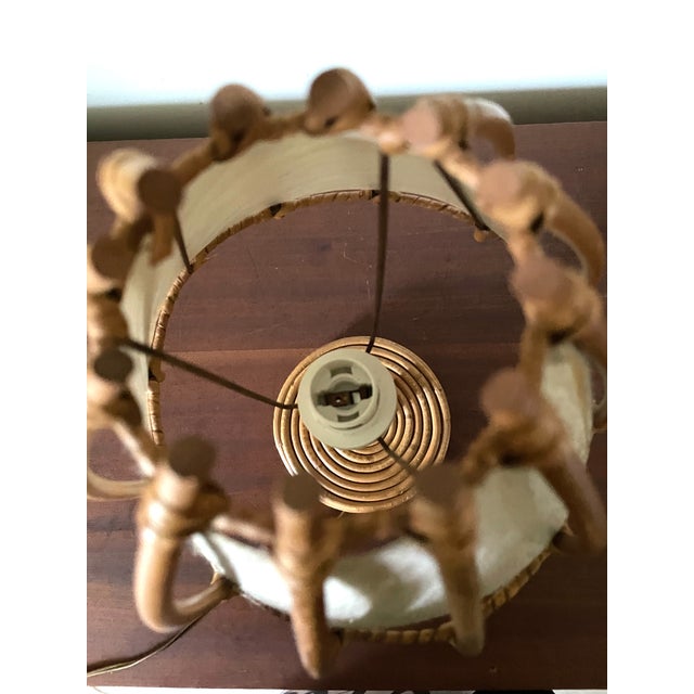 Rattan Lamp by Louis Sognot, 1960s For Sale - Image 4 of 7
