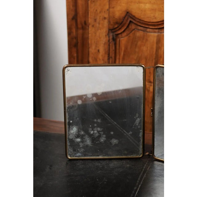 French 19th Century Three Part Fold Out Vanity Mirror with Rococo Style Scenes For Sale - Image 4 of 12