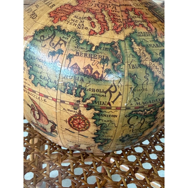 Florentia Vintage Florentia Italian Leather Wrapped World Map Liquor Decanter For Sale - Image 4 of 12