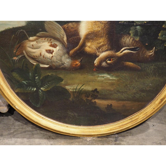 French Pair of French Antique Hunt Trophy Paintings in Giltwood Frames, 19th Century For Sale - Image 3 of 18