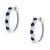 Contemporary 10K White Gold, �� Cttw Diamond, & �� Cttw Lab-Grown Blue Sapphire Leverback Hoop Earrings (H-I Color, I1-I2 Clarity) For Sale - Image 3 of 6