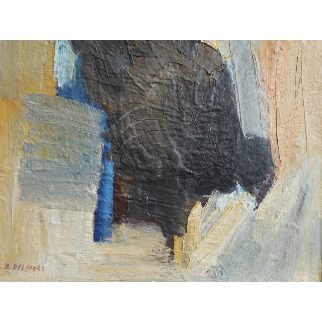 Mid-Century Modern 'Presence in Shadow' Vintage Original Abstract Figurative Oil Painting, Framed For Sale - Image 10 of 12