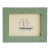 Original Hand-Painted Sailboat Painting in a Vintage Hand-Painted Folk Frame For Sale