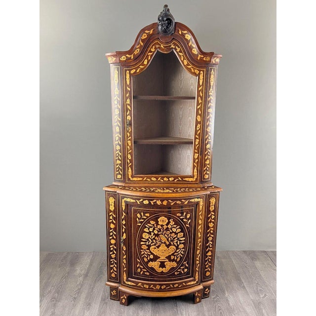 19th Century 19th Century Inlaid Corner Display Cabinet For Sale - Image 5 of 13