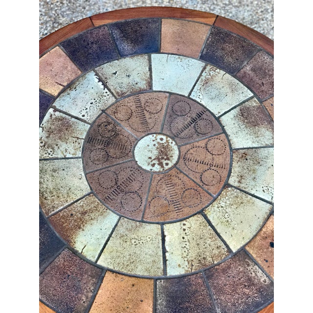 Mid-Century Modern 1960s Tue Poulsen Ceramic and Teak Table For Sale - Image 3 of 10