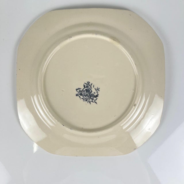 Baroque Late 19th Century Square Diane Plate in Polychrome Earthenware from Longchamp For Sale - Image 3 of 9