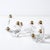 Pair of Mid-Century Amorphic Crystal & Brass 4 Arm Candelabras Signed Schneider For Sale - Image 11 of 15