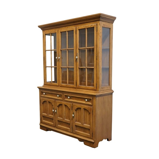 THOMASVILLE FURNITURE / HUNTLEY Homecoming Collection Solid Oak Rustic Country Style 58" Buffet w. Lighted Display China...