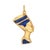 Modern Vintage Nefertiti Reversible Pendant 14k Gold Lapis Lazuli Turquoise Egyptian For Sale - Image 3 of 5