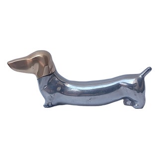 Brutalist Brass and Aluminium Teckel Dog Figure, 1970s For Sale