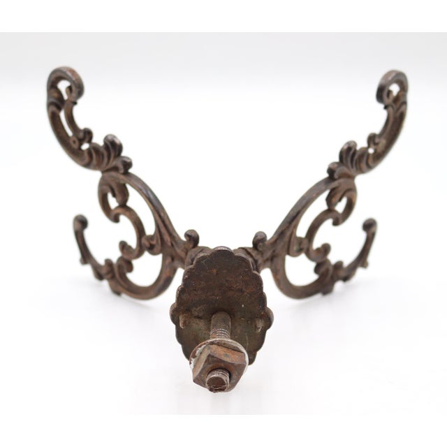 Metal Early 20th Century Pair of Victorian Bronze Finish Cast Iron Hall Tree Hooks For Sale - Image 7 of 7