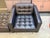 Metal Tufted Vegan Leather Club Chair + Ottoman, Set For Sale - Image 7 of 11