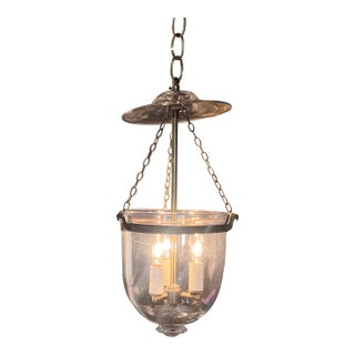 19th Century Petite Brass and Glass Bell Jar For Sale