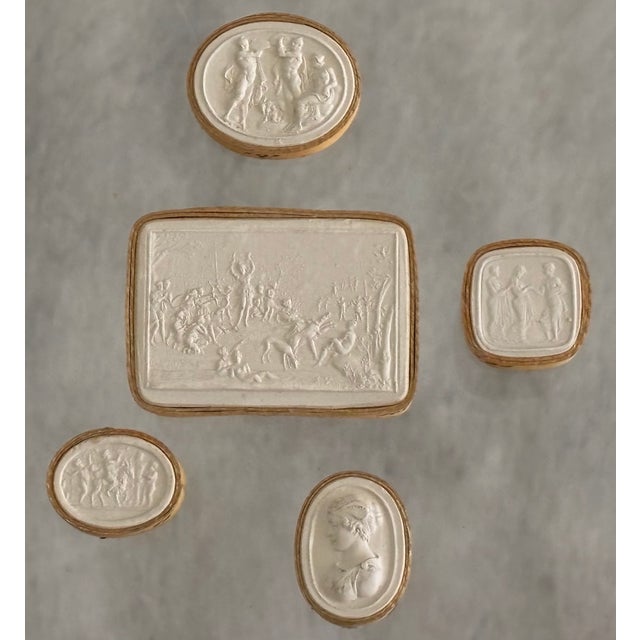 Collection of 5 early 19th century Italian Grand Tour plaster intaglio impressions This is group #3 of other intaglios I...