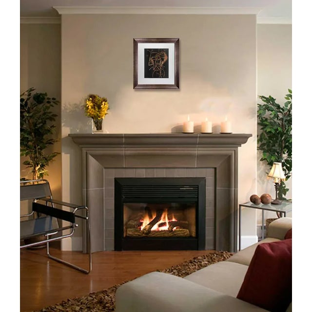 Pablo Picasso Limited Edition Color Linogravure on Wove Paper titled: "Tete de femme" 1959. Plate Size: 22.2 x 27cm. Frame...