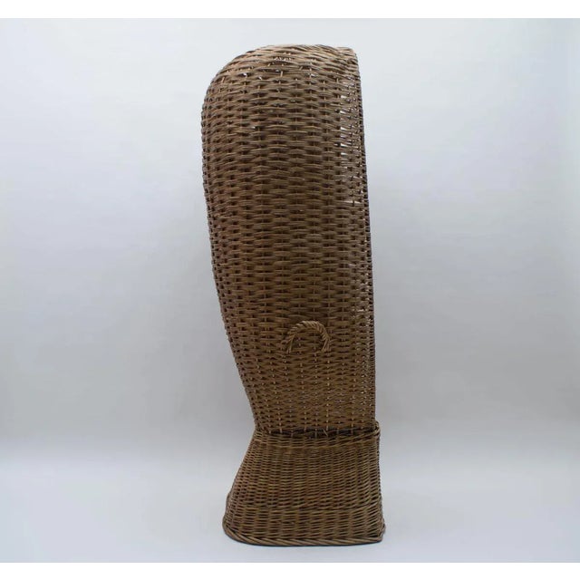 1970s Large Italian Rattan Lounge Chair, 1970s For Sale - Image 5 of 18