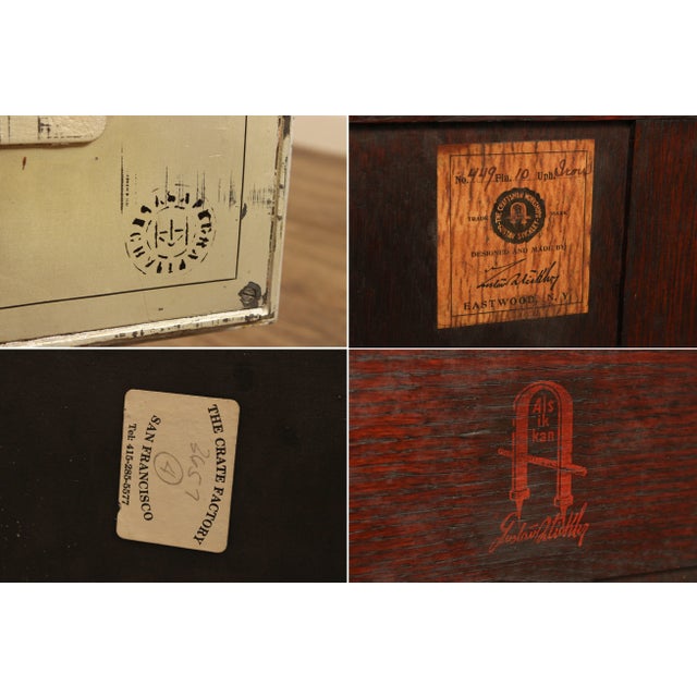 Brown Antique Gustav Stickley Mission Oak Safe Cabinet For Sale - Image 8 of 12