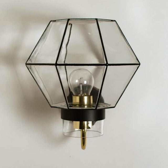 1960s Clear Glass Wall Lights attributed to Glashütte Limburg, 1960s, Set of 2 For Sale - Image 5 of 8